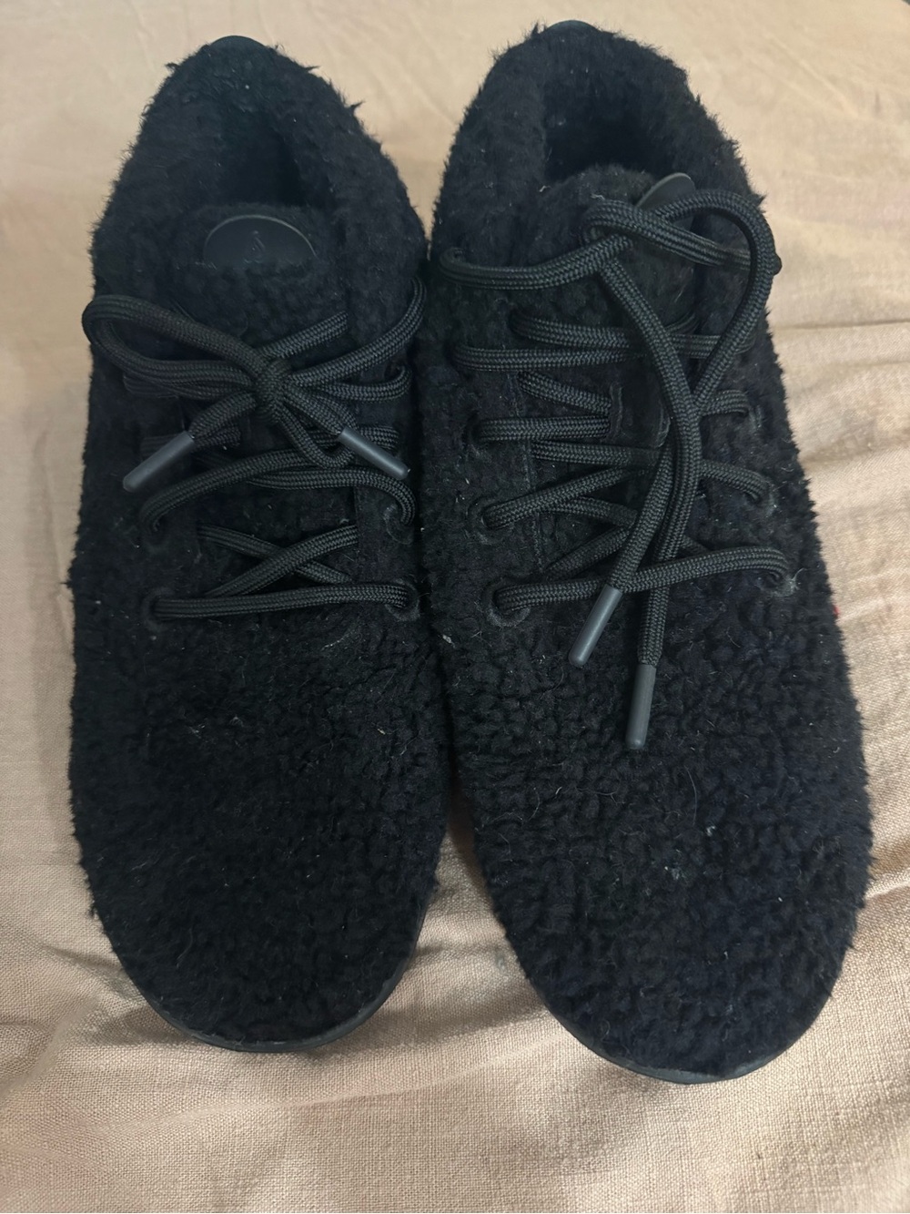 allbirds Men's Black Fleece-Look Lace-Up Sneakers